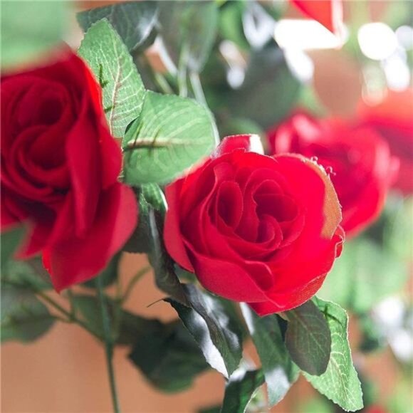 2 Pack (16FT) Artificial Rose Vine Flowers Plants Fake Flower Vine for Wedding - Picture 2 of 7